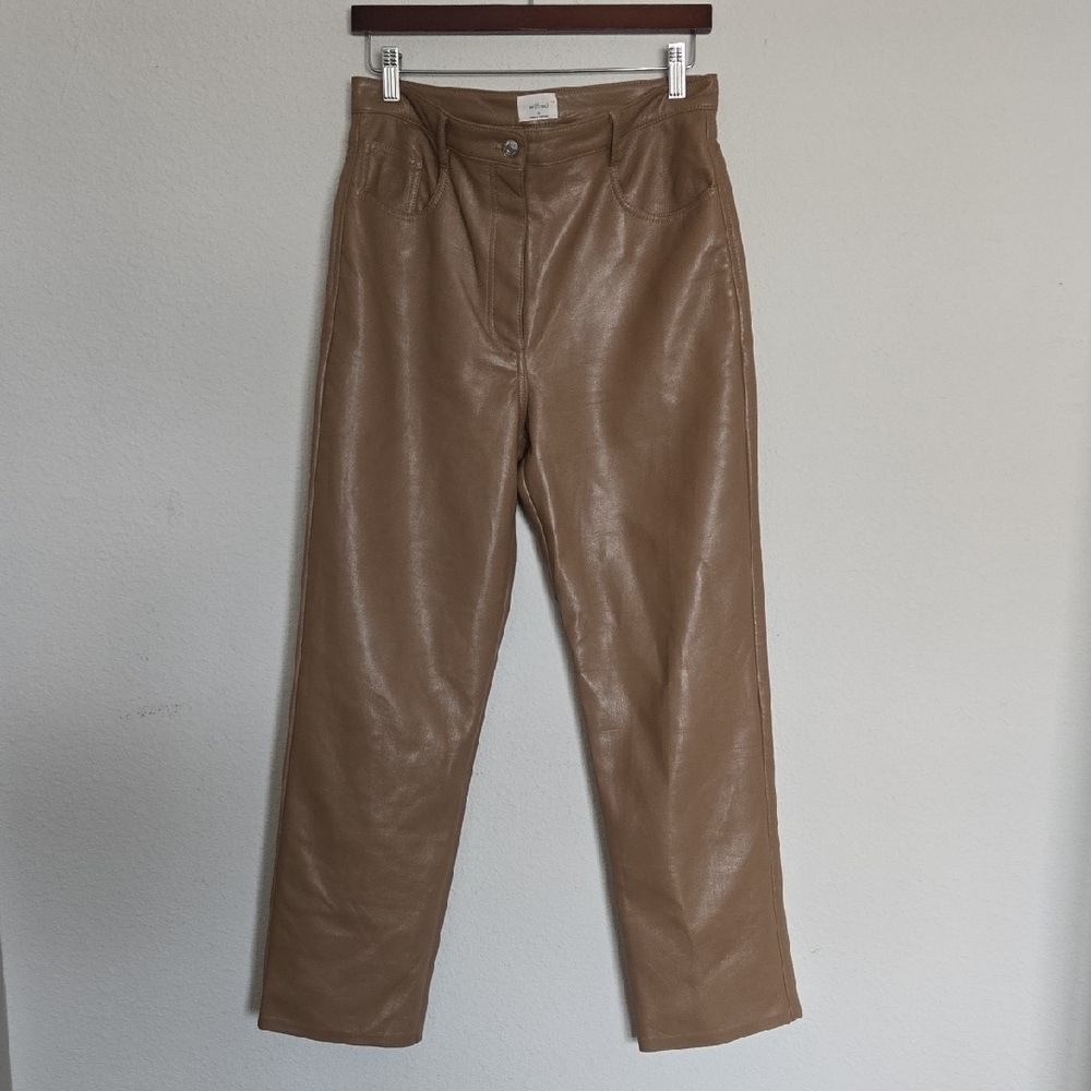 Wilfred The Melina Tan Faux Leather Pants Size 10